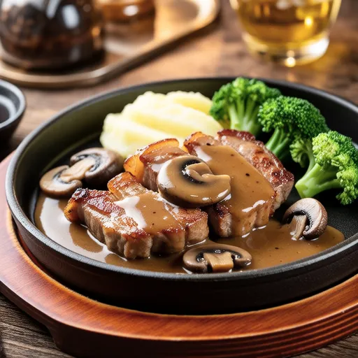Pork Steak with Mushroom Sauce