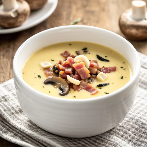 Eringi and Bacon Consomme Soup