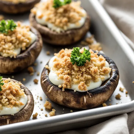 Baked King Oyster Mushrooms with Breadcrumbs