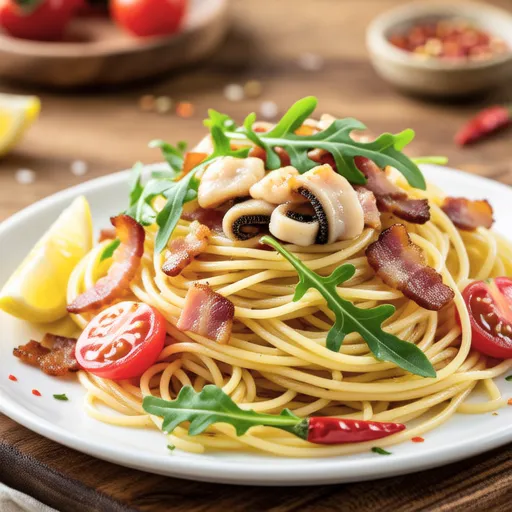 Arugula and Mackerel Garlic Pasta