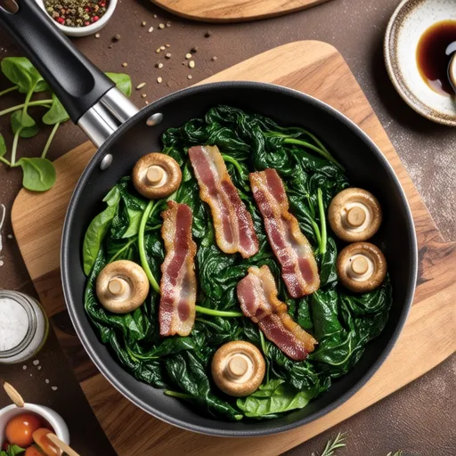 Spinach and Shimeji Mushroom Butter Sauté