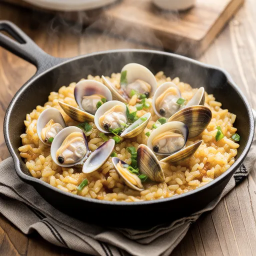 Clam Pilaf in a Frying Pan