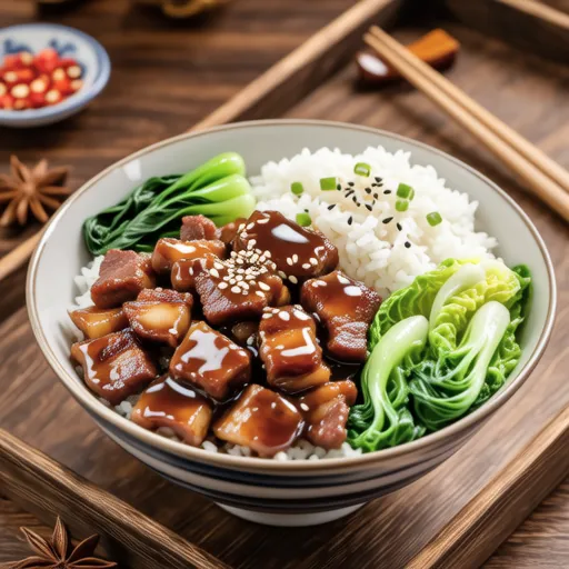 Pork and Napa Cabbage Rice Bowl