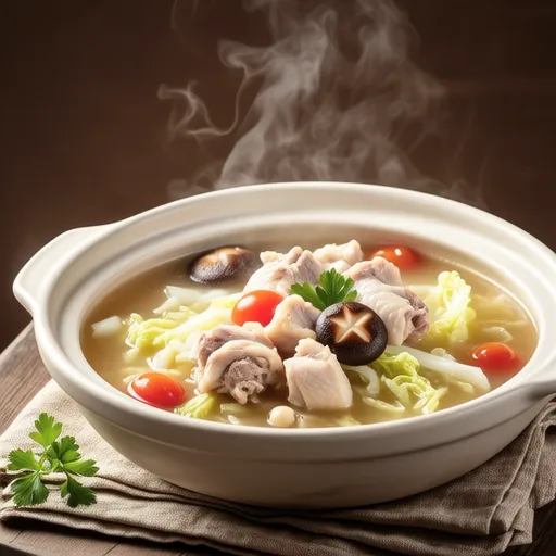 Chicken Breast and Vegetable Consomme Soup