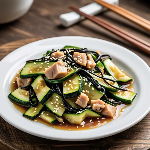 Zucchini and Tuna Stir-fry with Salted Kombu