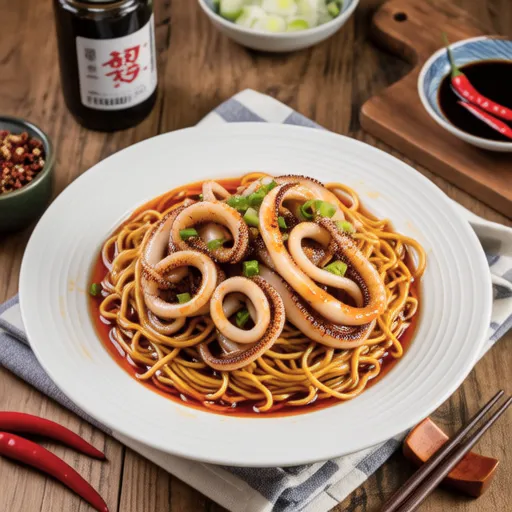 Squid Stir-fried Udon