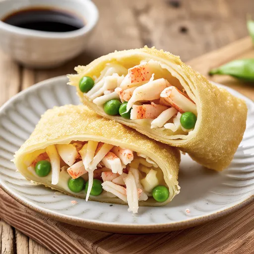 Tofu Skin Rolls with Pea Shoots and Cheese