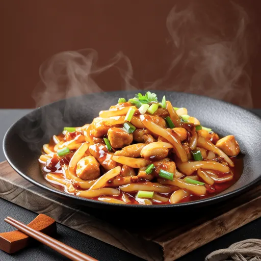 Konjac and Chicken Stir-fry with Spicy Mayo