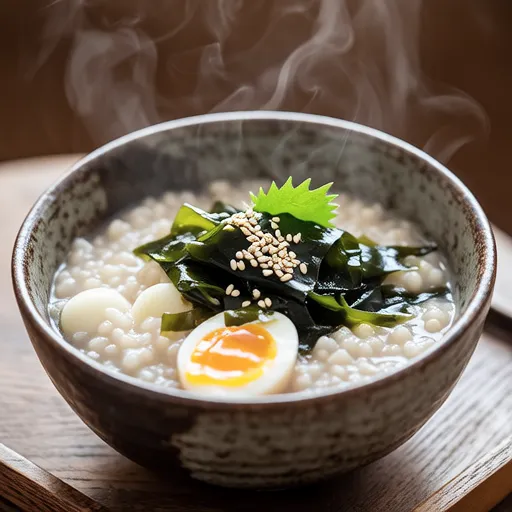 Mozuku Egg Rice Porridge