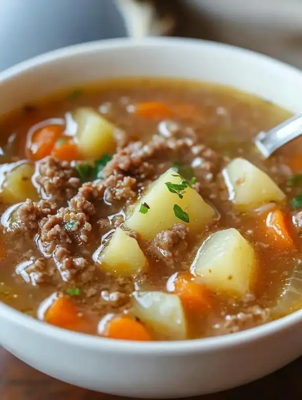 ひき肉とポテトのクリーミースープ