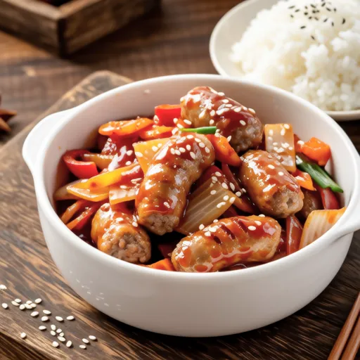 Sausage Vegetable Stir-fry Rice Bowl
