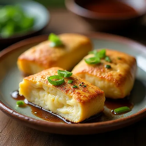 ヤムイモとチーズの焼き豆腐ポケット