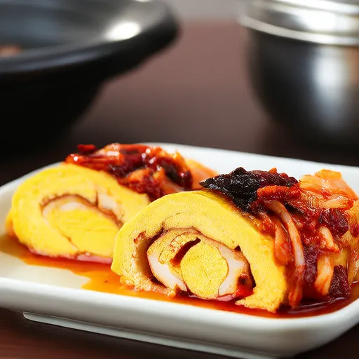 Rolo de Ovo com Kimchi