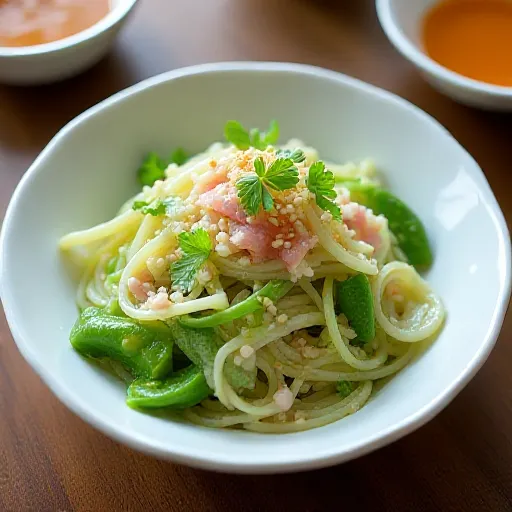 豌豆の芽と春雨のサラダ