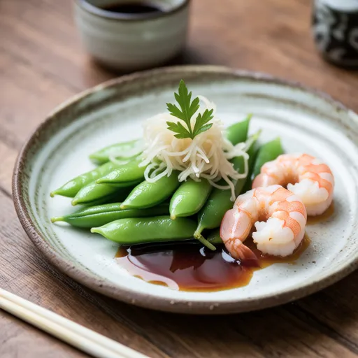 Soramame and Shrimp with Grated Daikon
