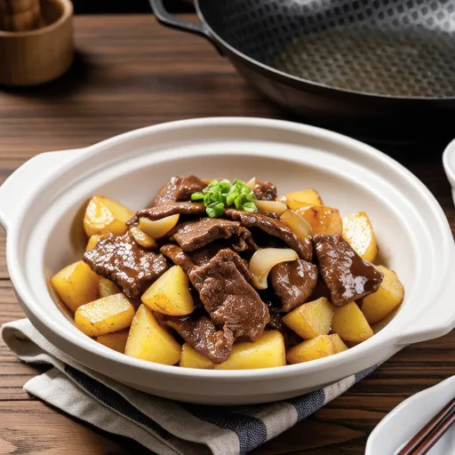 Beef and Potato Stir-fry with Butter Soy Sauce
