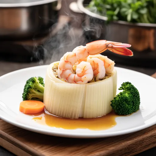 Shrimp Tofu Steak Wrapped in Onion