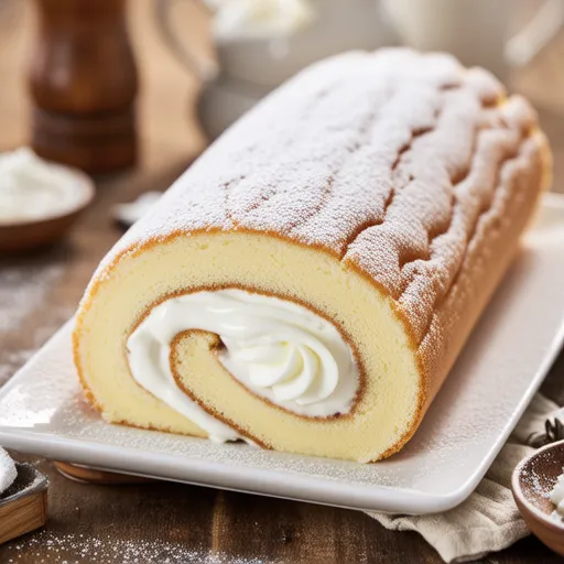 Cloud Roll Cake with Rich Milk Cream