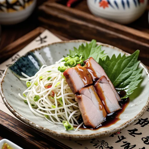 Pork Shabu and Bean Sprout Salad with Ume Sauce