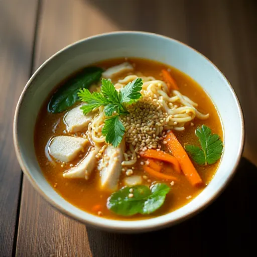 Chicken and Lettuce Vermicelli Soup