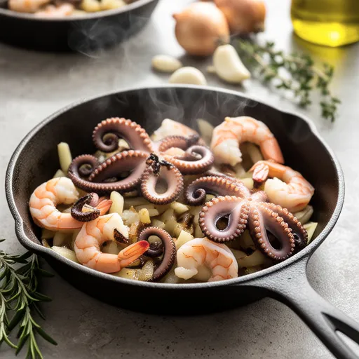 Seafood and Onion Ajillo