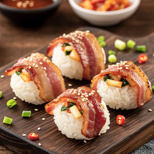 Bacon Kimchi Rice Balls