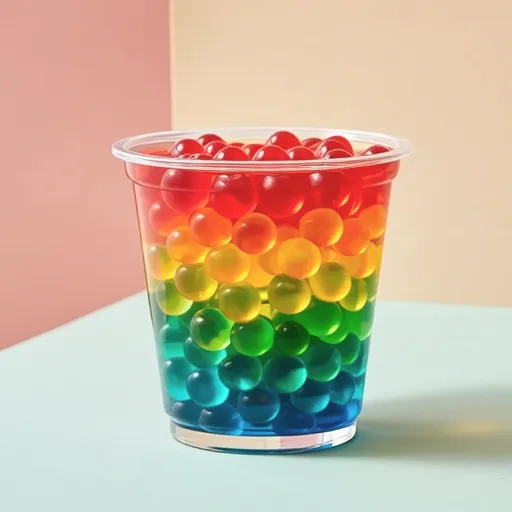 Rainbow Pudding with Haribo Gummies