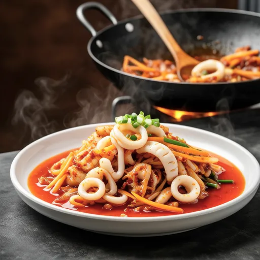 Pa-Gireum Ojingeo Bokkeum (Green Onion Oil Stir-fried Squid)