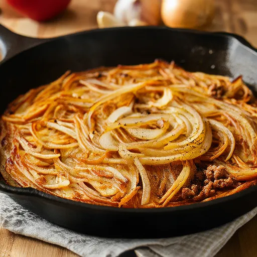 Pommes de terre et viande hachée sautés