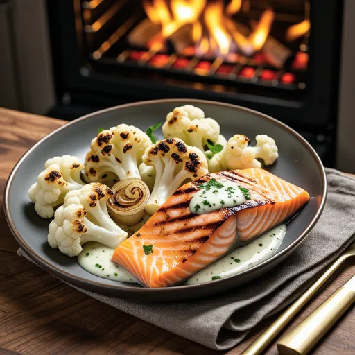 Broccoli and Salmon in Mustard Cream Sauce