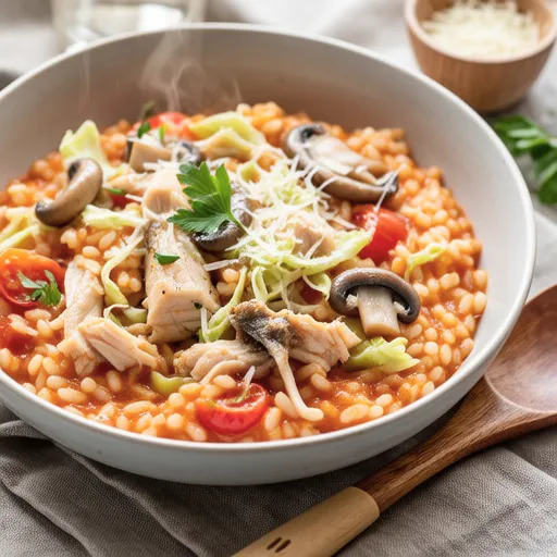 Tomato Risotto with Canned Mackerel