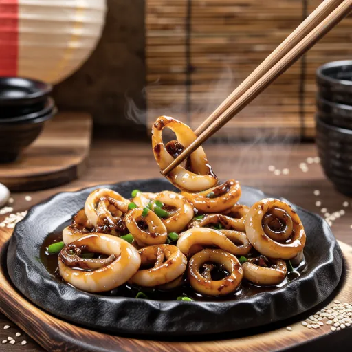 Grilled Squid with Miso and Green Onion