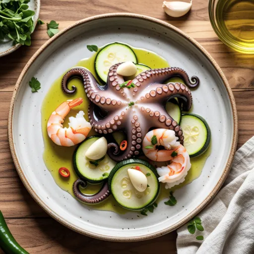 Seafood and Zucchini Ajillo