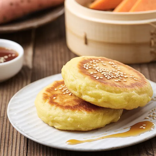Sweet Potato Glutinous Rice Pancakes