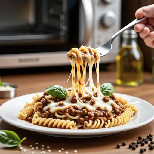 Meat Spaghetti with Mozzarella Cheese