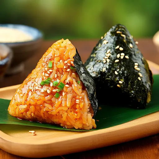 Spicy Japanese-Style Kimchi Rice Balls