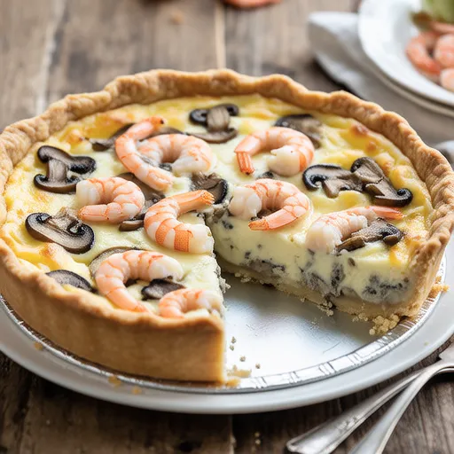 Shrimp and Mushroom Cheese Pie
