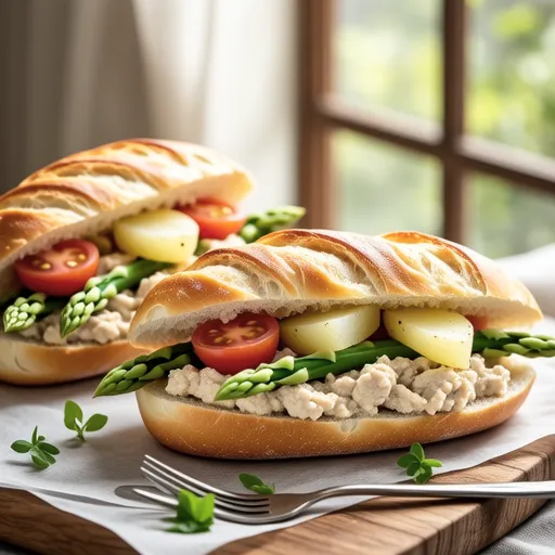 Mascarpone and Tuna Stuffed Baguette