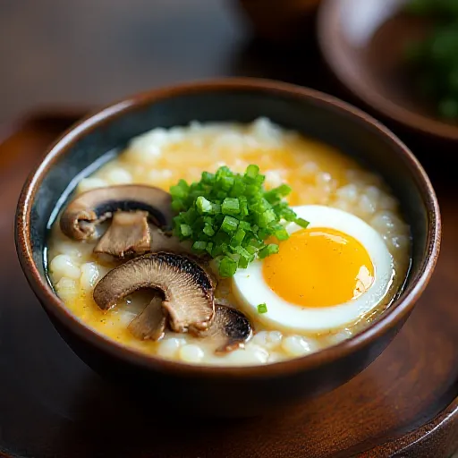 Egg and Mushroom Rice Porridge