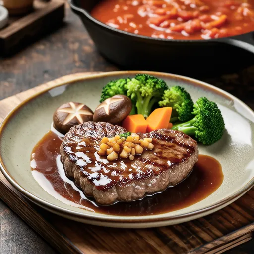 Heart-shaped Simmered Hamburg Steak