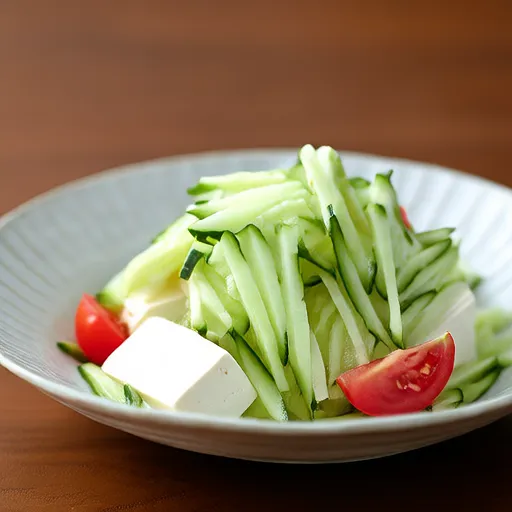 Insalata di tofu con zucchine e pomodori