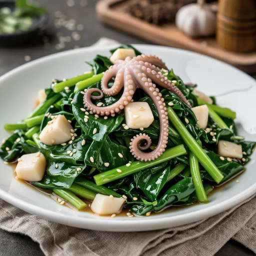 Komatsuna and Octopus Chinese-style Salad