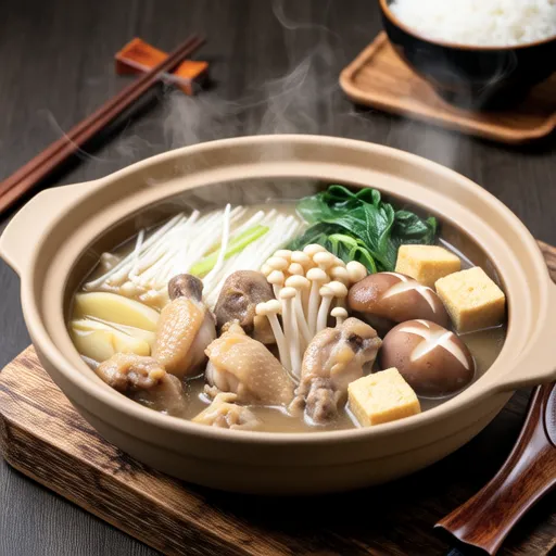 Chicken and Nameko Mushroom Mizore Nabe