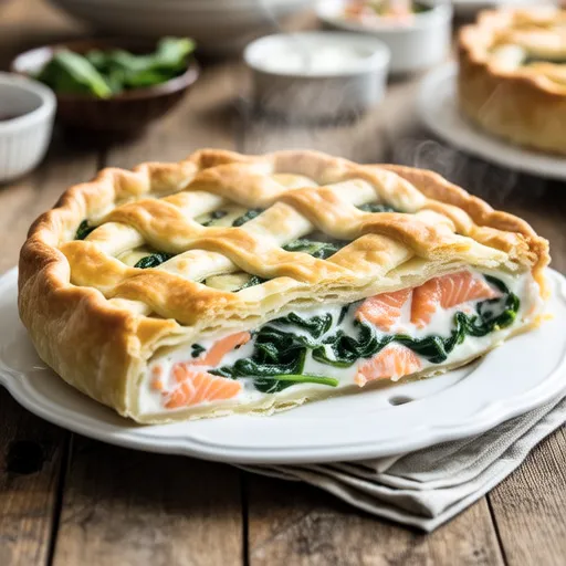 Salmon and Spinach Cream Pie
