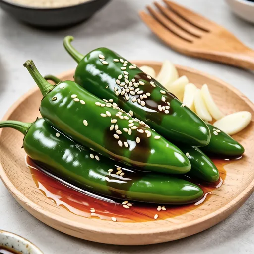 Microwave Steamed Shishito Peppers