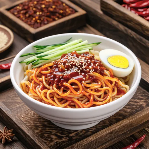 Spicy and Sweet Kimchi Bibim Noodles
