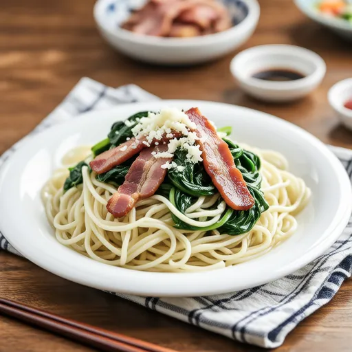 Shirataki Spinach Carbonara
