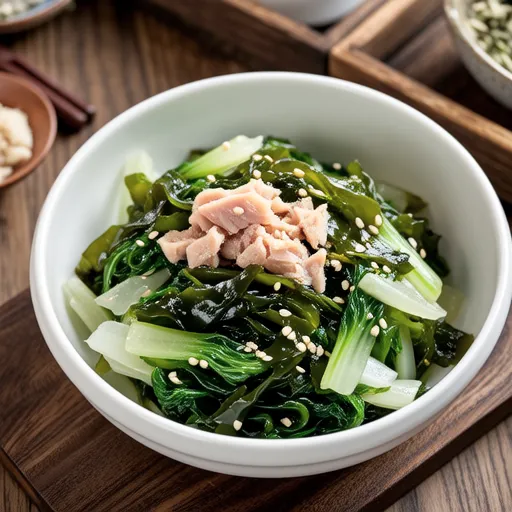 Wakame and Cabbage with Ume and Bonito Flakes