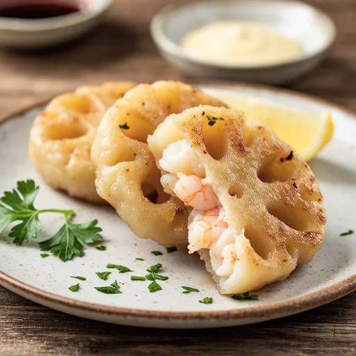Sakura Shrimp and Cheese Lotus Root Patties