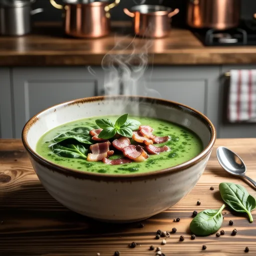 Spinach and Bacon Cream Soup